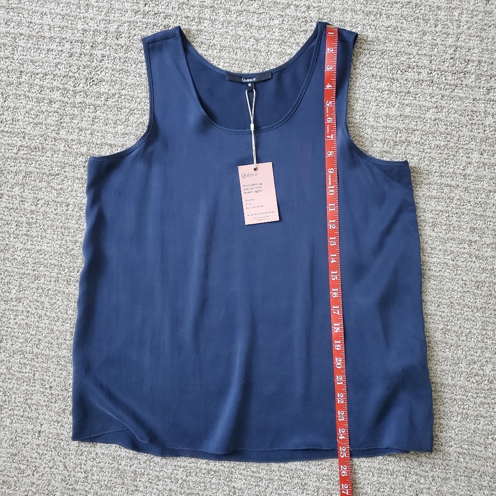 🔆 Quince 100% Washable Silk Pajama Tank, Indigo Blue (M) - Picture 10 of 11